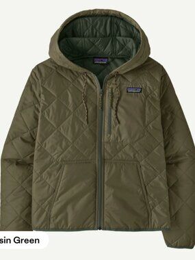 Women's Patagonia Diamond Quilted Bomber Hoody Size L in Basin Green